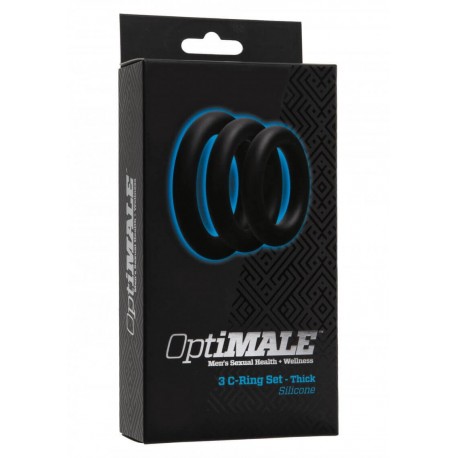 Kit di 3 Anelli OptiMALE 3 C-Ring Set Thick Nero